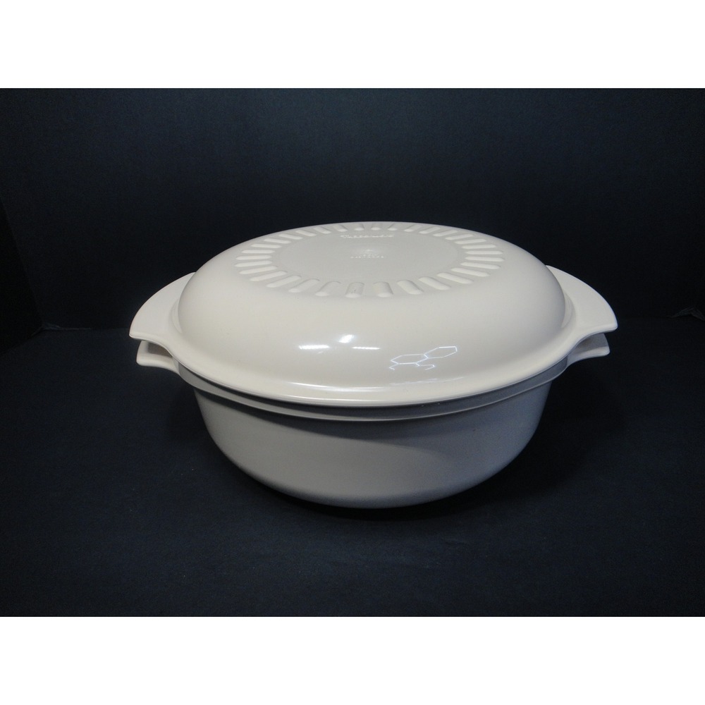 Tupperware Microwave Stack Cooker Steamer Casserole Dish 1.75L with Lid Almond